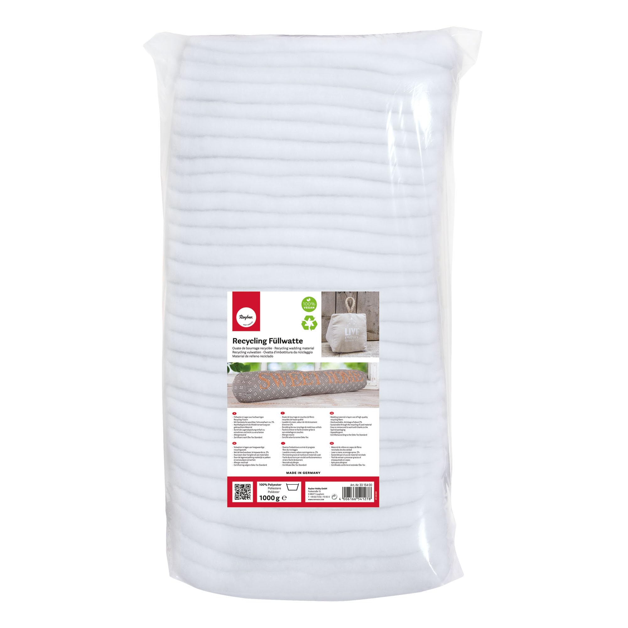 Ouate de rembourrage pour coussin et mousse de rembourrage en couches Rayher 1kg