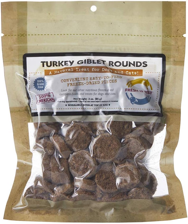 Fresh Is Best FreezeDried Raw Turkey Giblet Treats for Dogs and Cats, 3.5 oz Pet