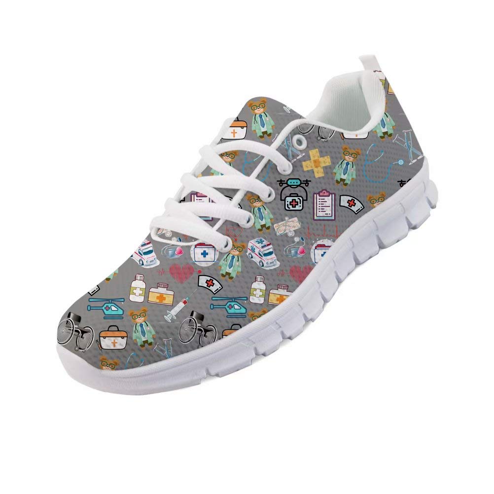 chaqlin Unisex dla dorosłych buty do biegania siłownia fitness trampki piesze wędrówki buty do chodzenia kreskówka pielęgniarka niedźwiedź lekarz design płaskie moda trampki kobiety mężczyźni