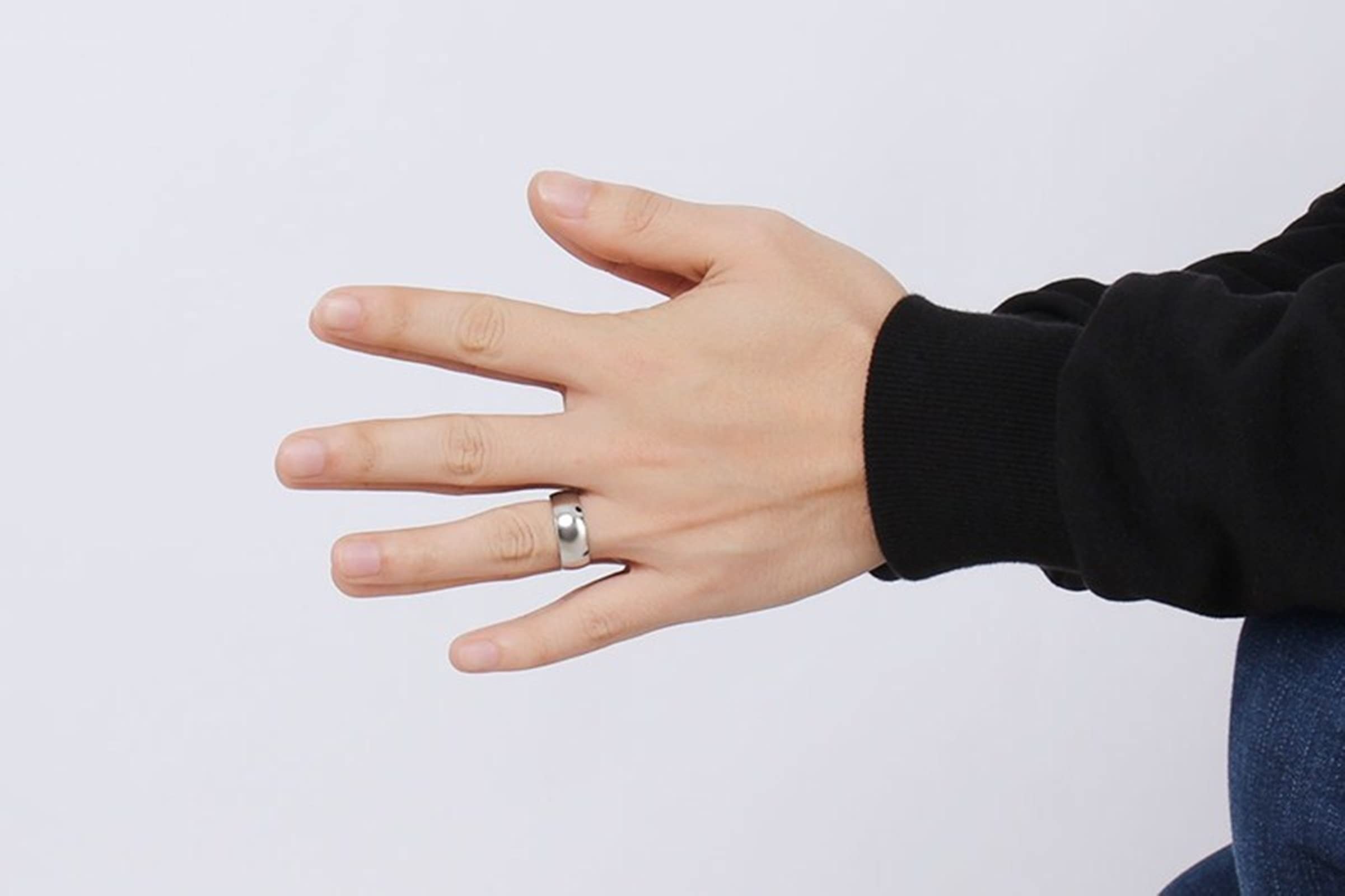 AmDxD Anillo de acero inoxidable, diseño de corazón, color plateado