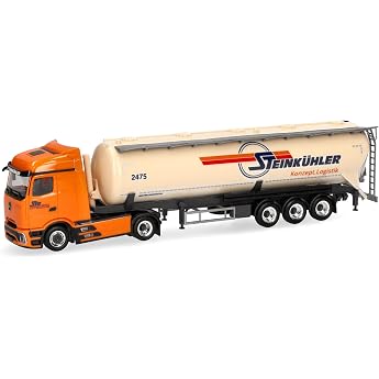 Herpa Truck Model Mercedes-Benz Actros Procabin Streamspace Silo Tractor Stone Cooler, Miniature Scale 1:87, Collectable, Mad