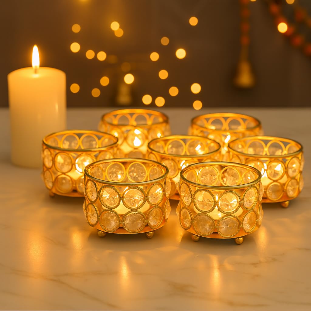 Easyera Lotus Tealight Holders - Golden Decor -14