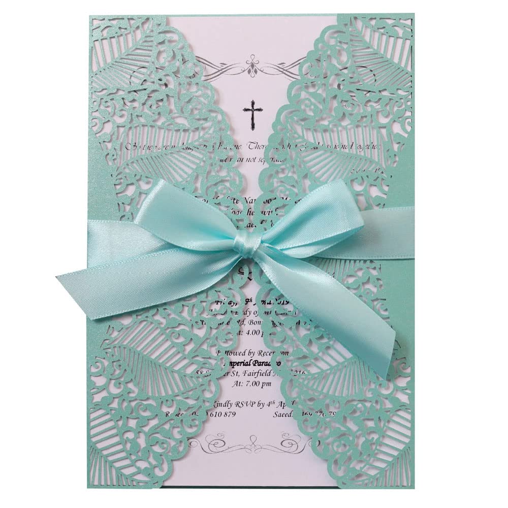 Kit d'invitations de mariage blanche 12,7 x 17,8 cm avec cartes d'invitation anniversaire
