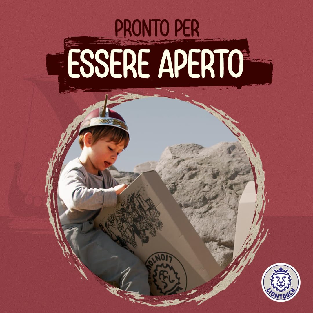 Liontouch - Spada Scudo Ascia da Vichingo per Bambini 3-8 Anni | Giocattolo Antico in Gommapiuma di Capo Harald per Piccoli Guerrieri e Giochi Berserker | Accessorio Sicuro per Costumi e Travestimenti