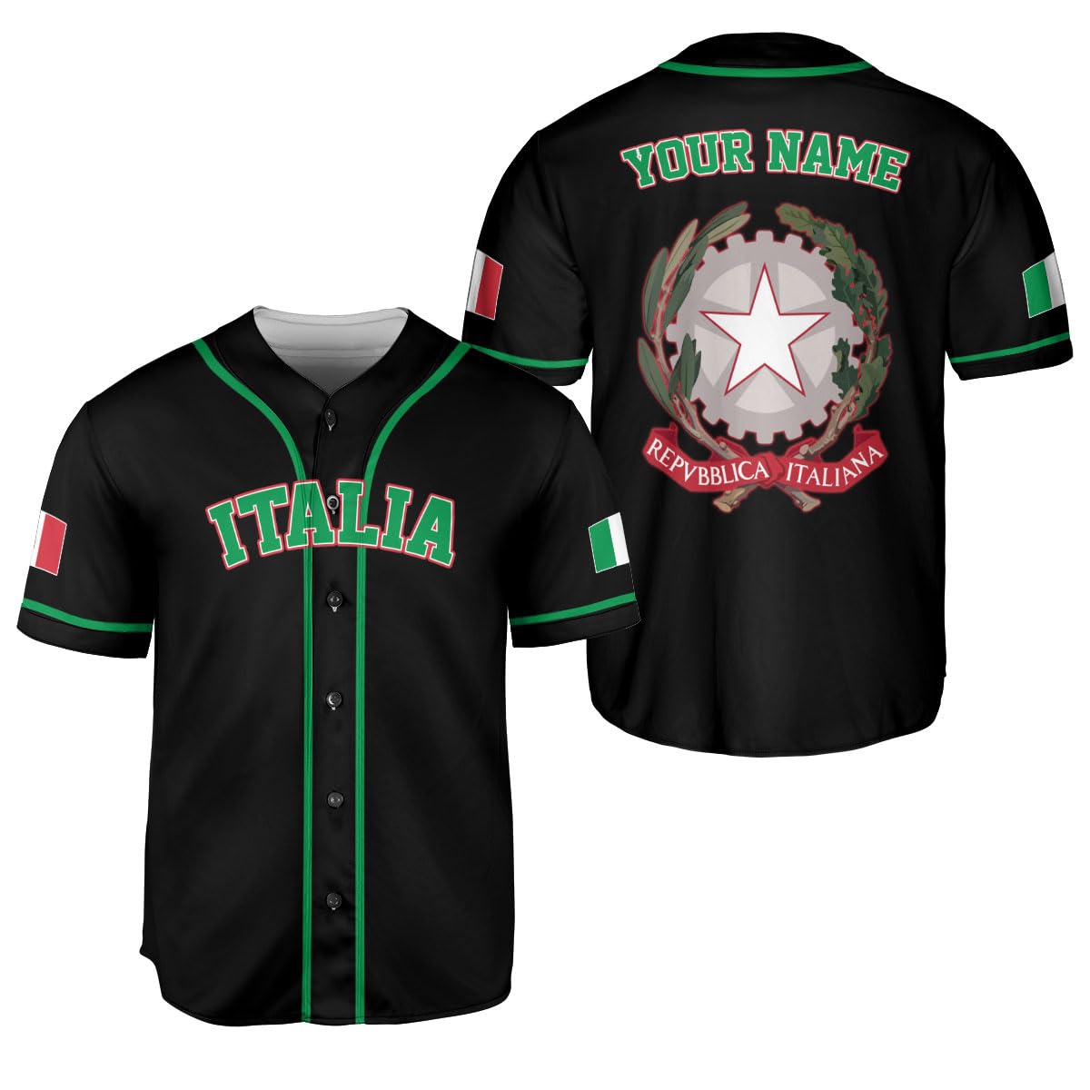 Parvii Personalized Italia Baseball Jersey, Italian Shirts for Men & Women, Italian Jersey, Italy Italian Flag Jesey Gift (Style 10)