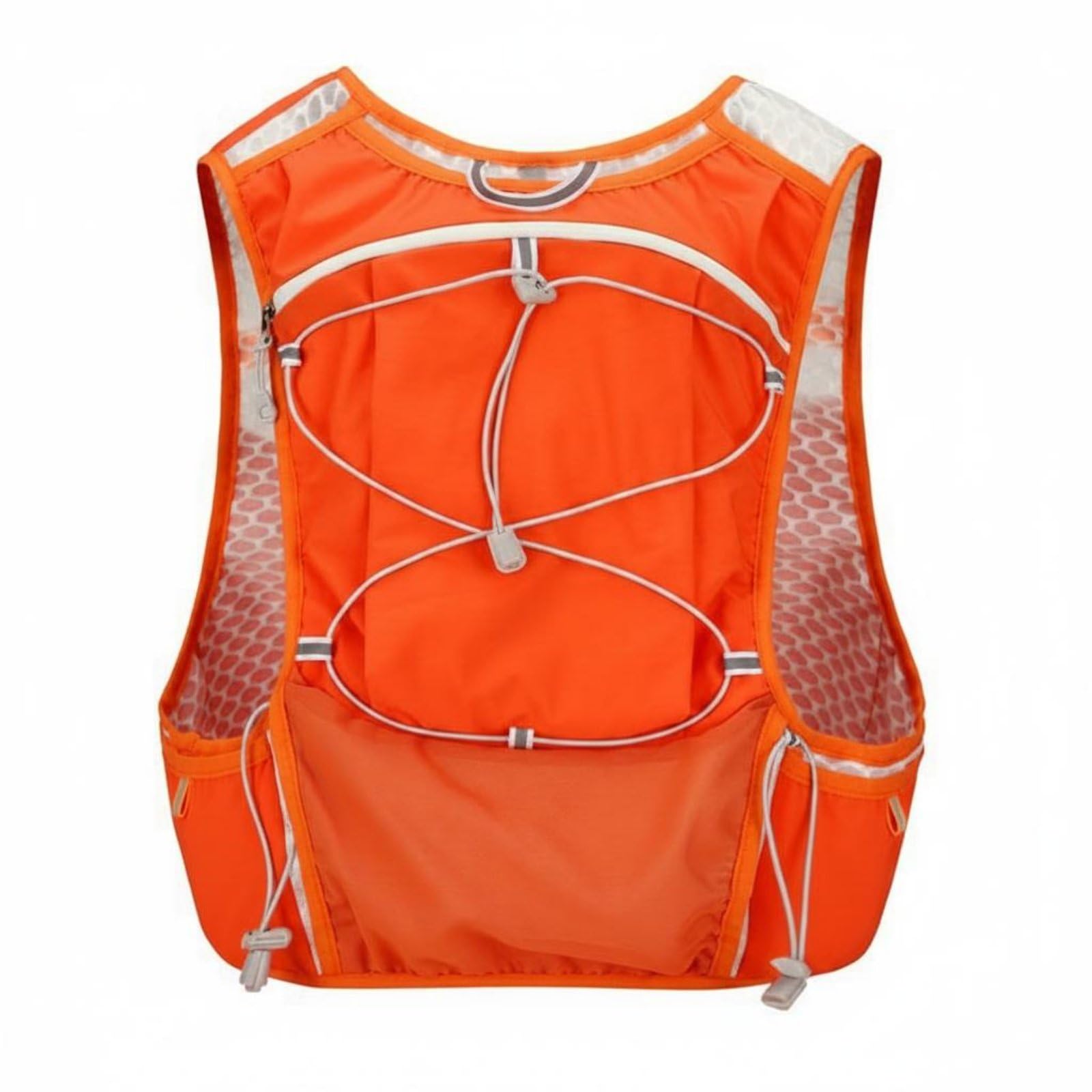 Lightweight Hydration Vest Breathable Water Bladder Vest Hands Unrestricted Long-Distance Hydration Pack Adjustable Straps, Orange-image-7
