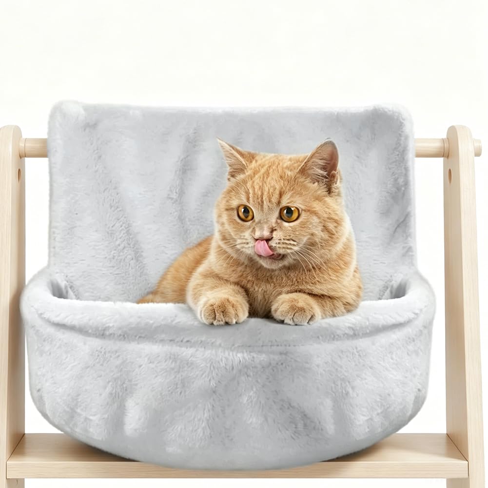Hamac lavable pour radiateur pour chat avec housse en peluche douillette et lit chaud