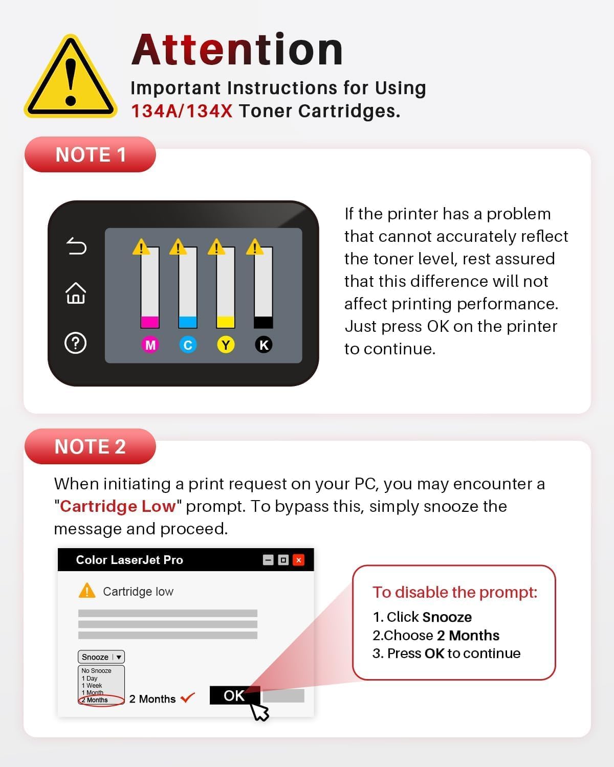 134A Black Toner Cartridges (with Chip) Replacement Compatible for HP 134A 134X W1340A W1340X Toner Cartridges Work with LaserJet 209dw MFP M234dw M234sdw M234sdn Printer (2 Black)