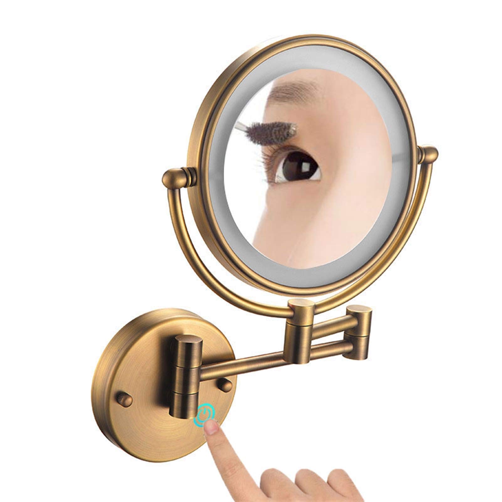 Miroir de vanité cosmétique haut de gamme JCAKES en bronze 8 pouces