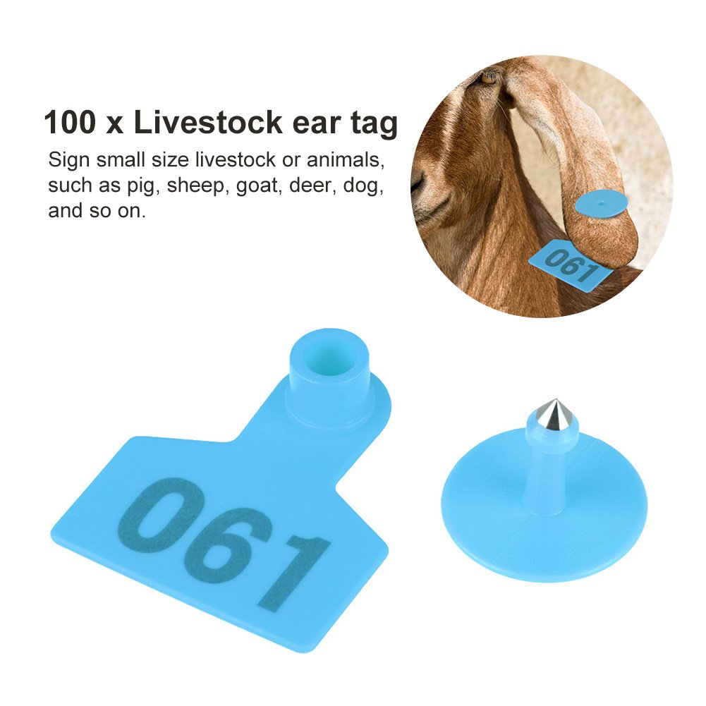 100 pz/Set Marchi Auricolari 1-100 Numero plastica Marchio Auricolare Bestiame bovino Mucca Marchio Auricolare Marchio Animale per capre suini maiali Mucche bovini Vitello