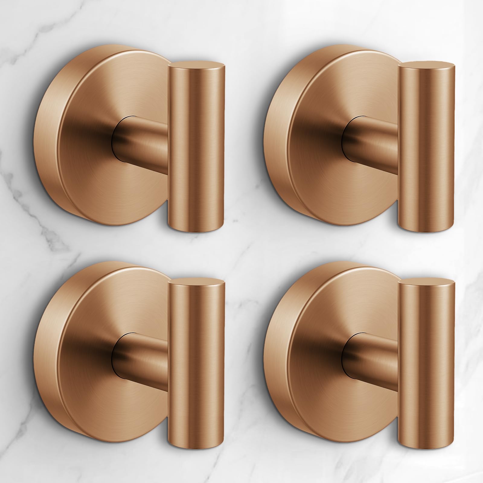 Shower Hooks for Inside Shower,No-Drill Removable&amp;Reusable Towel Hooks for Bathroom,Heavy Duty Suction Cup Hooks for Glass Window,4 Packs(Bronze)