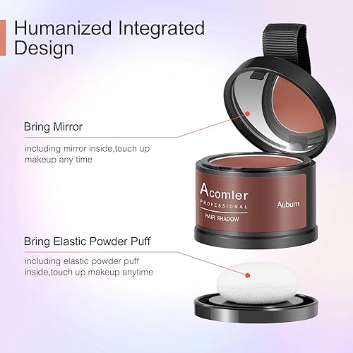Miniatura 5 de Acomler Polvo de sombra para cubrir las raíces de la línea del cabello, marrón oscuro, cubre instantáneamente el cabello delgado, cobertura de
