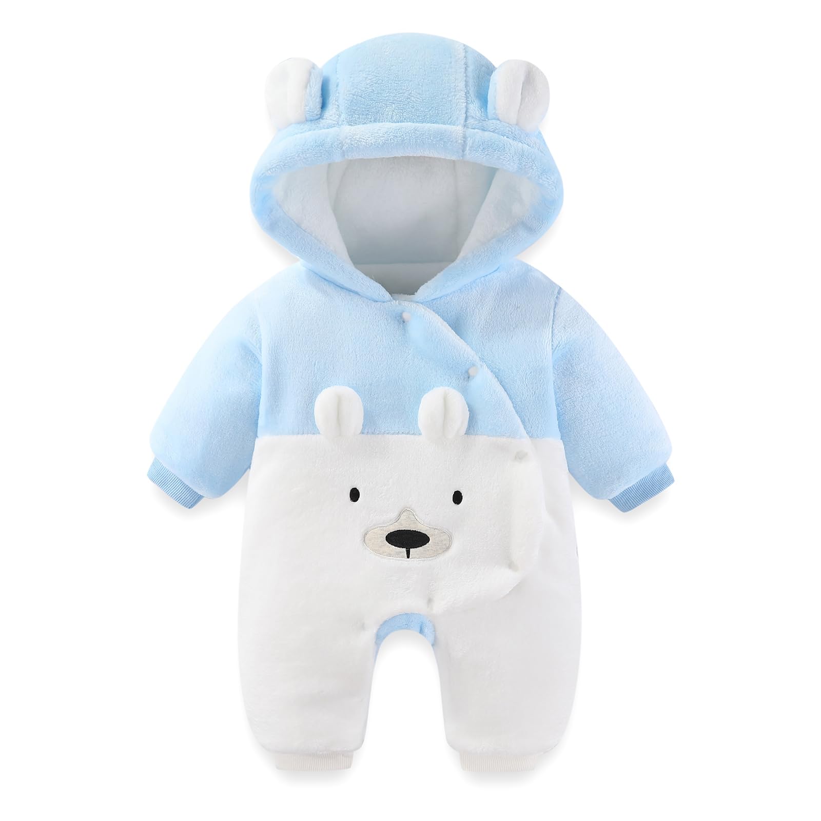WYTbaby Tute da neve bambino Pile tuta neve Neonato Inverno con Cappuccio Calore Infantile pagliaccetto Tute Neve Outfit per Ragazze Ragazzi
