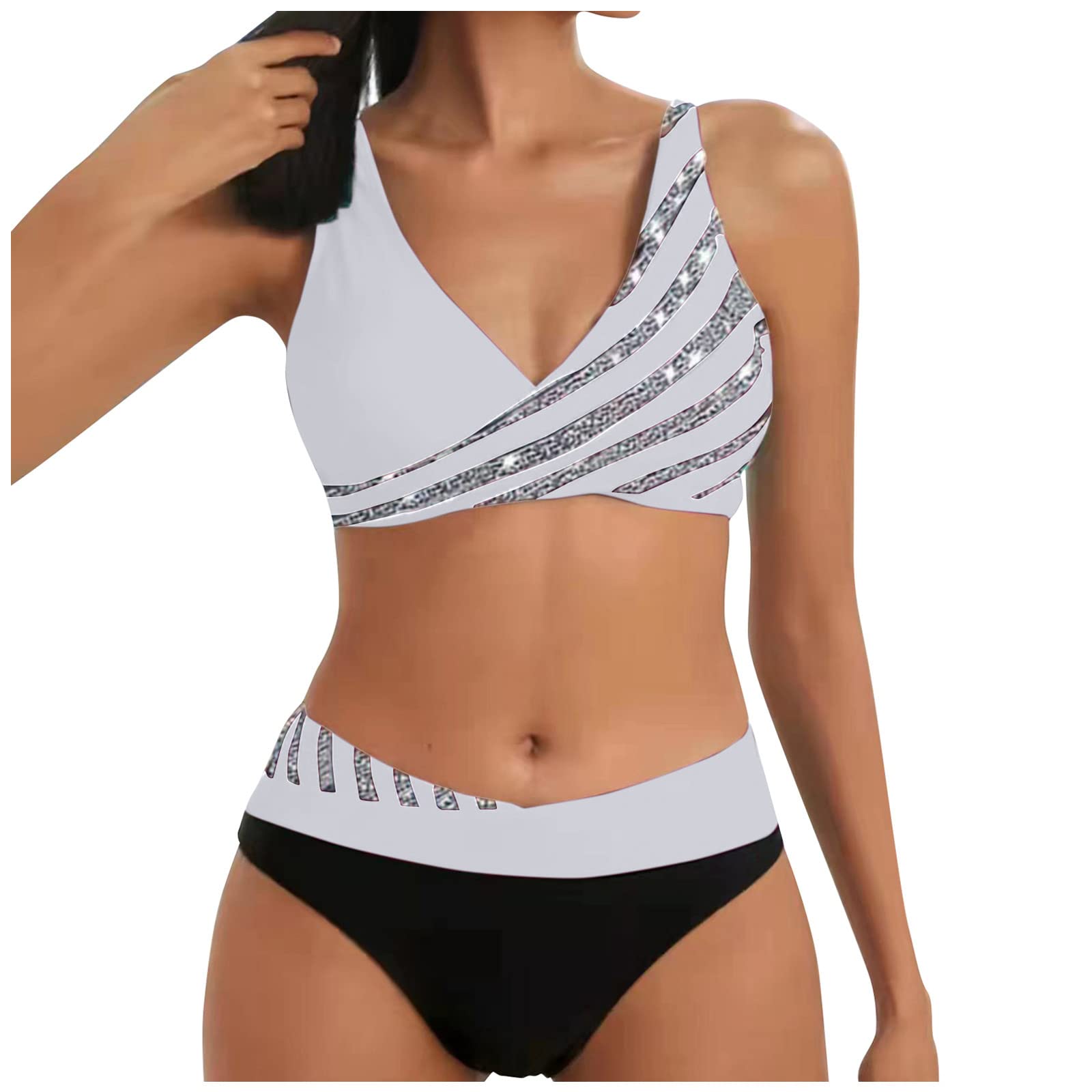 uxxnjfg Bikinis Mujer 2024 Push Up Traje de Baño Dos Piezas Reductores con Lazo Acolchado Deportivo Sexy Bañador Surf Arena Bikinis Beachwear