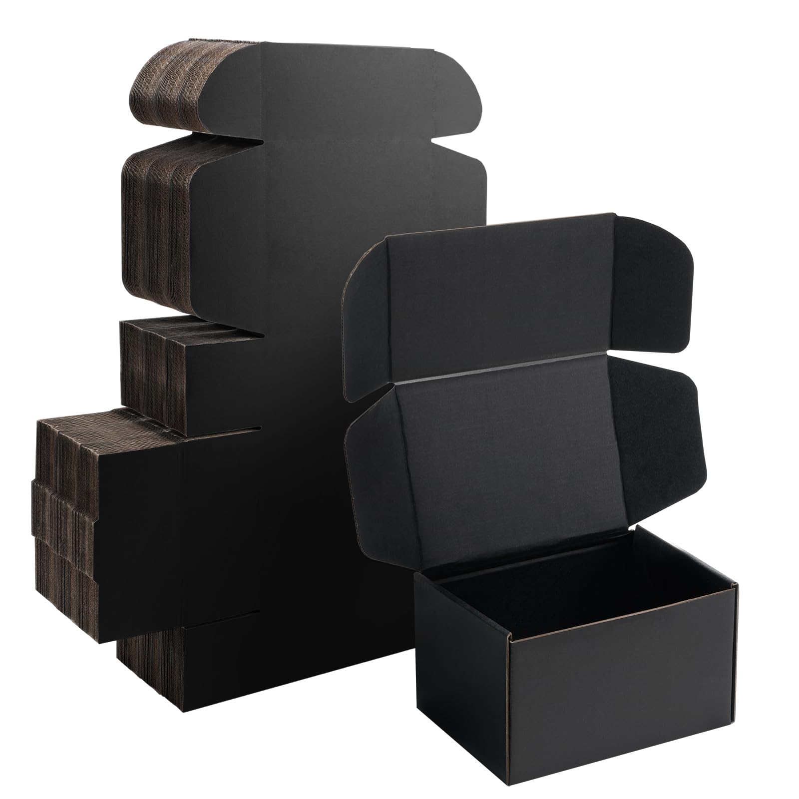 Yidomto 7x5x4 Black Shipping Boxes Small - 25 Pack Corrugated Cardboard Mailer Boxes for Packaging, Mailing, Gift Giving | Sturdy, Recyclable, Perfect for Small Business Supplies, Ecommerce — image 1