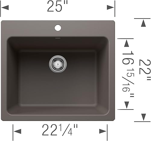 Vista 31 de BLANCO LIVEN SILGRANIT - Fregadero de lavandería desplegable o empotrado, 25x22x12 pulgadas, negro carbón