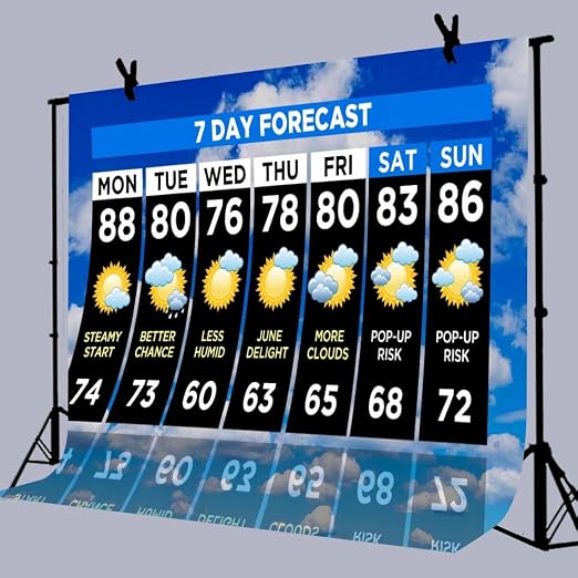 Fondo para Noticias Weather News 7x5ft para Estudio TV miniatura 4