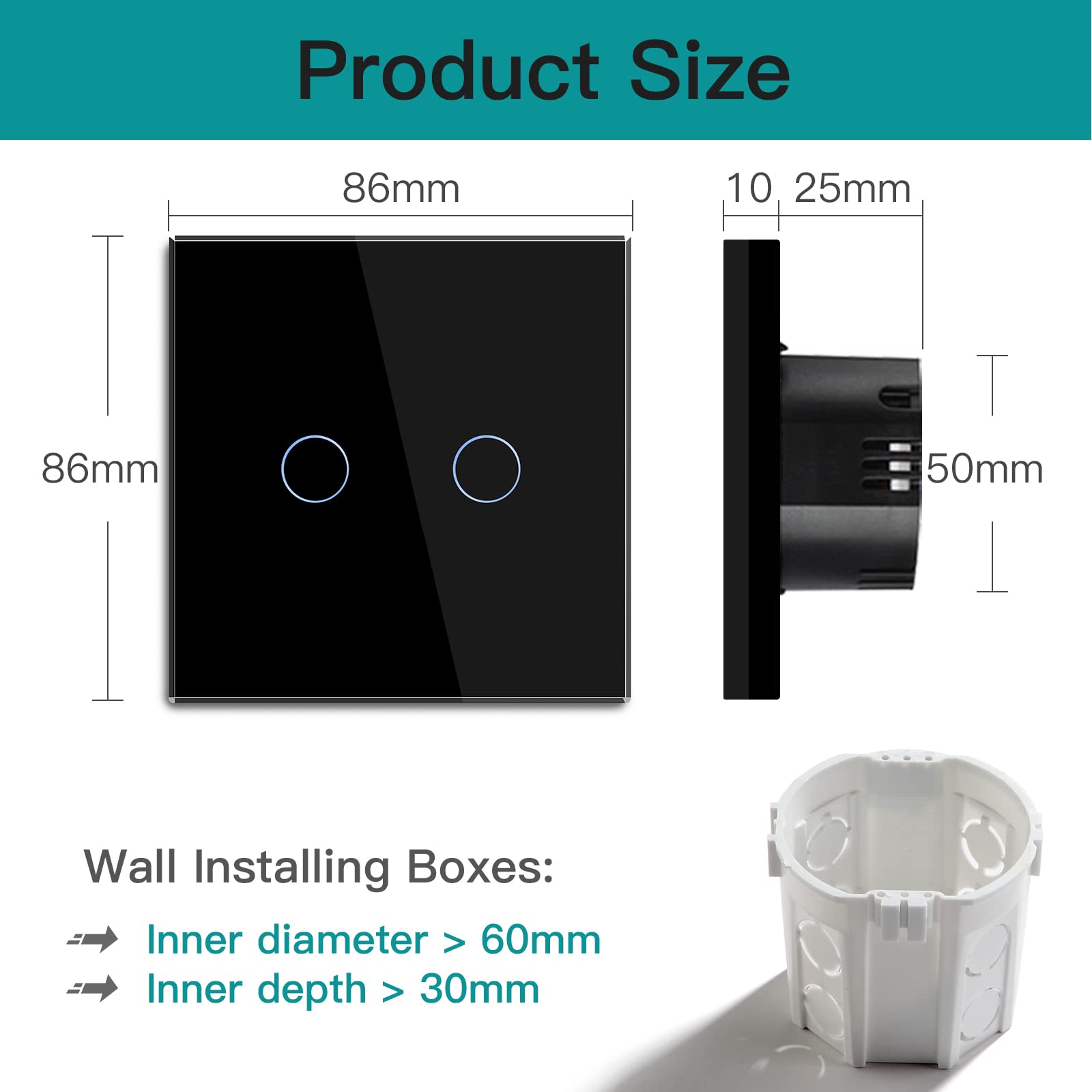 BSEED Lichtschakelaar met stopcontact, 20 W, USB C, snellader