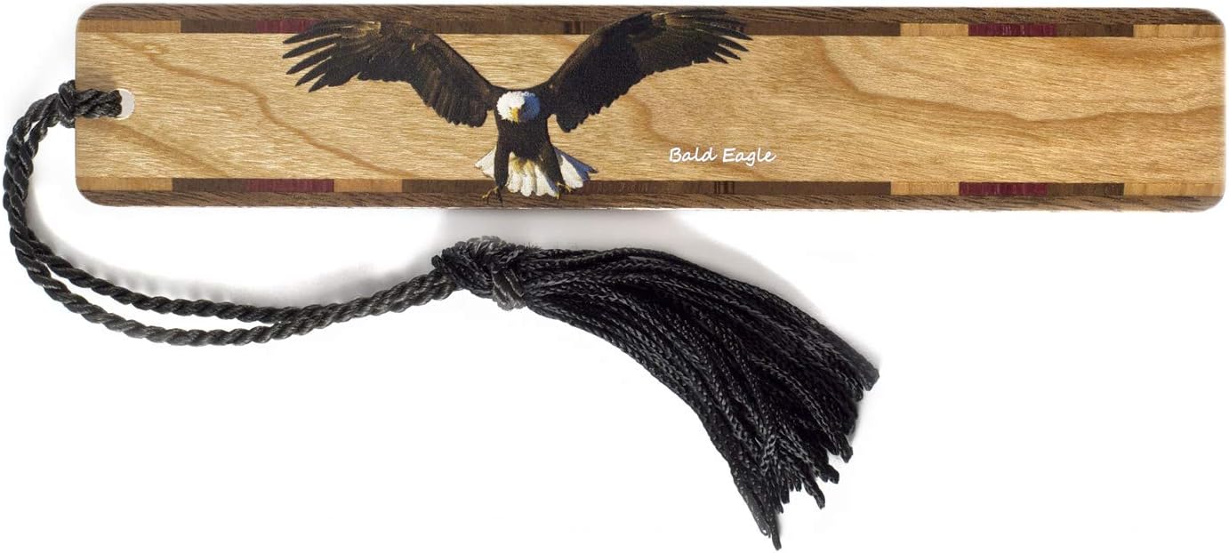 Personalized Bald Eagle Handmade Wooden Bookmark - Made in the USA