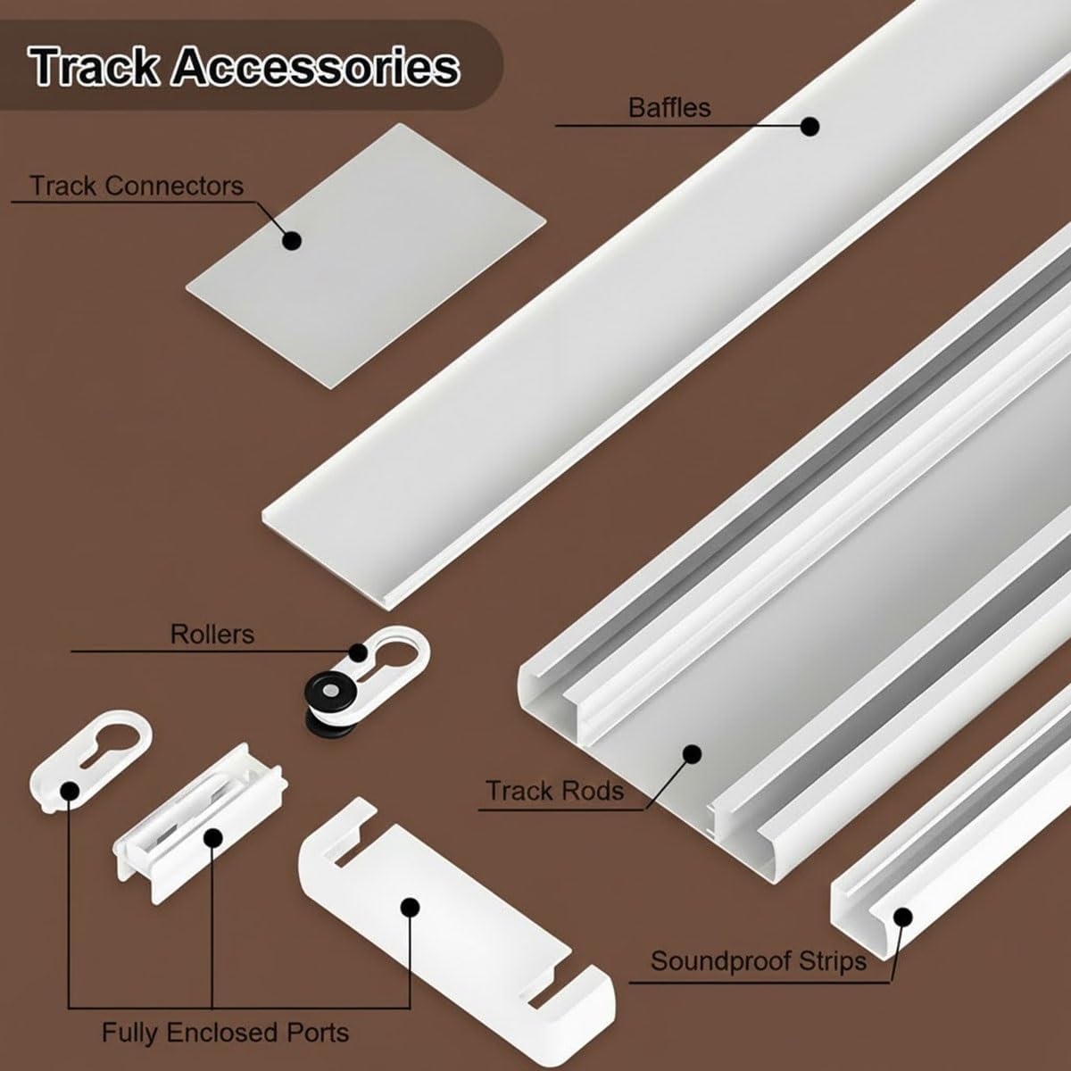 Double Row Ceiling Curtain Track, 5 6 8 10 12 14 16 18 19 20 22ft Ceiling Mounted Double Track Rails, Silent Drop Aluminum Tracks Set, for Curtain, Drapes, Room Dividers(White,22.3ft(680cm))