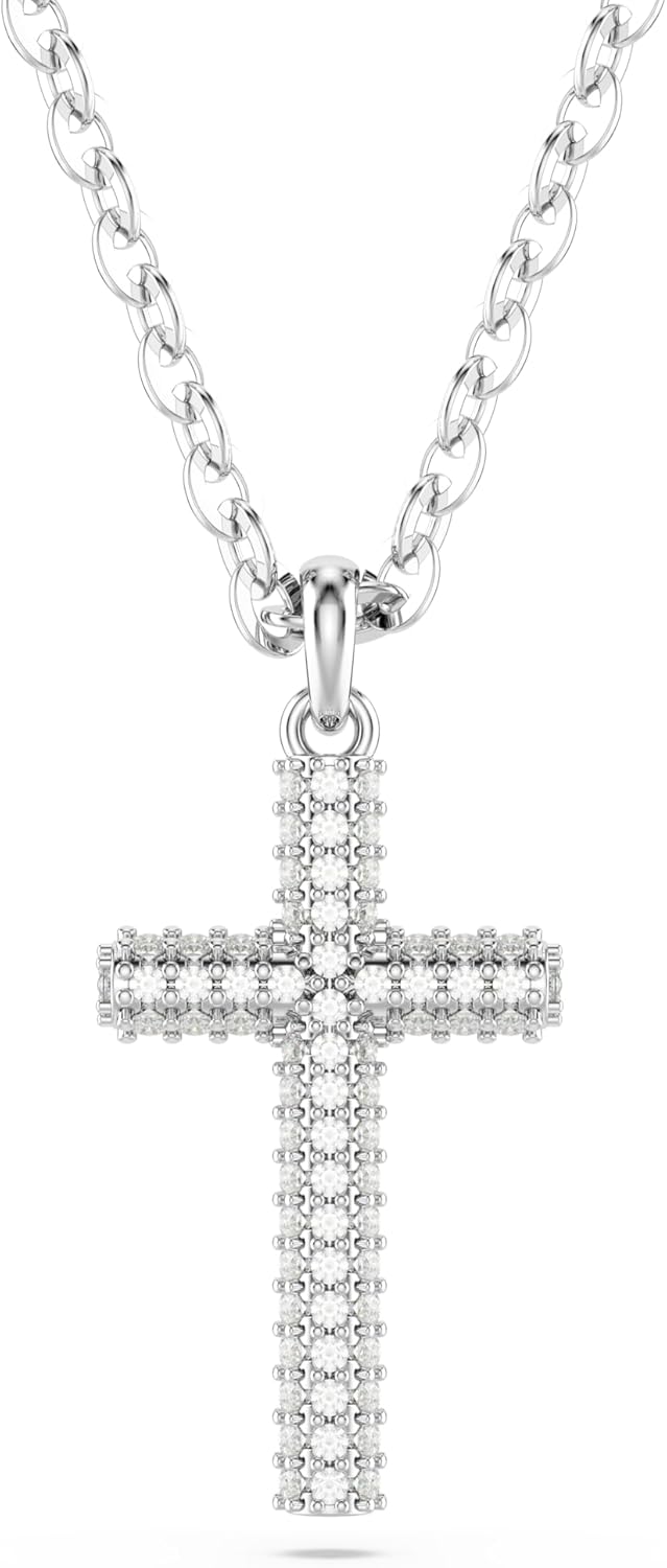 Swarovski Insigne pendant, Pavé, Cross, Clear, Rhodium Finished