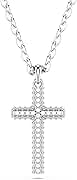 Swarovski Insigne pendant, Pavé, Cross, Clear, Rhodium Finished