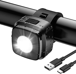 Akdomart LED Fahrradlicht Vorne, Fahrradlicht USB Aufladbar mit 600mAh Akku, Fahrradbeleuchtung StVzo zugelassen, Fahrradlampe Vorne IPX5 Wasserdicht Fahrradlicht Kinderfahrrad