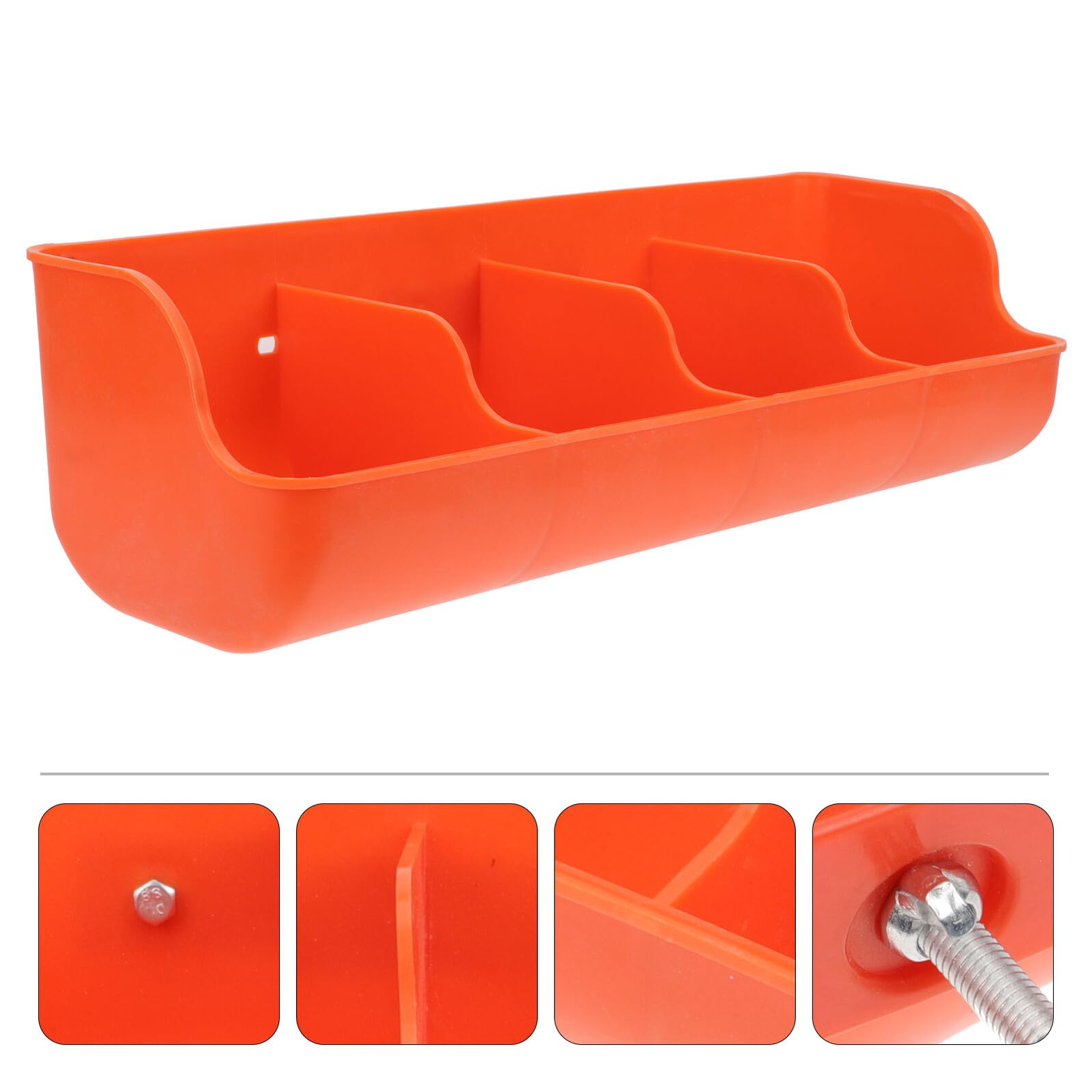 Mangiatoia per Suini Stili multipli Arancione 4 Scomparti in Plastica Facile da Pulire e Previene Fuoriuscite di Cibo per Allevamenti Suini e Piccoli Suinetti