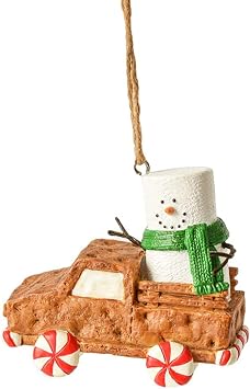 Ganz SMores Graham Cracker Truck Christmas Tree Ornament 3.3 Inch Multicolor