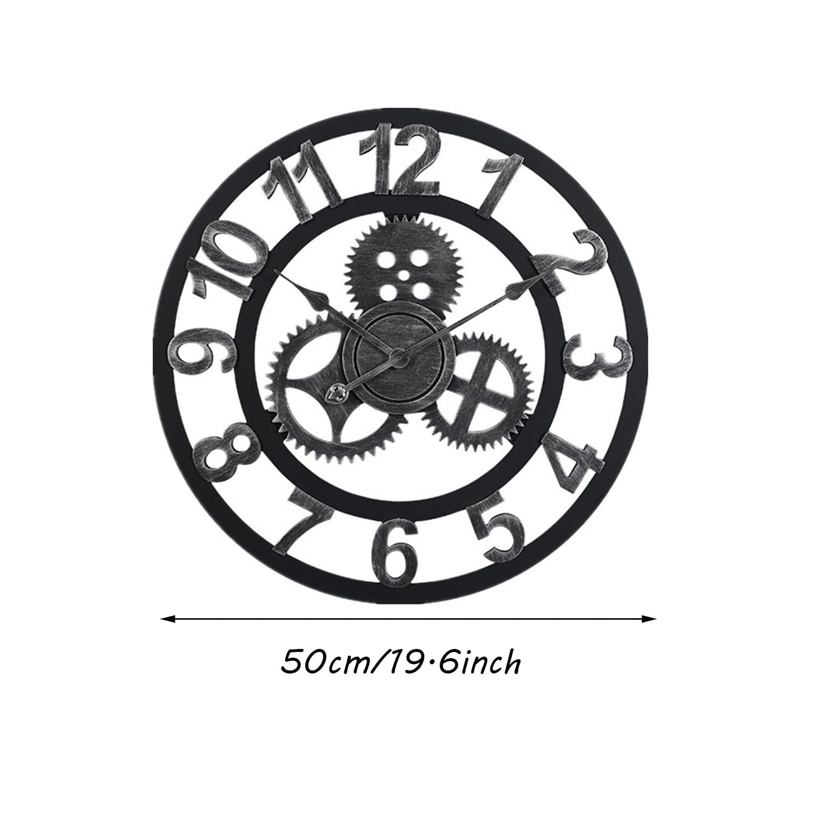 Reloj de Pared Retro Americano con Engranajes Antiguos, Reloj Creativo de Madera, Reloj de Pared de Estilo Industrial, Reloj de Pared para Bar y Restaurante
