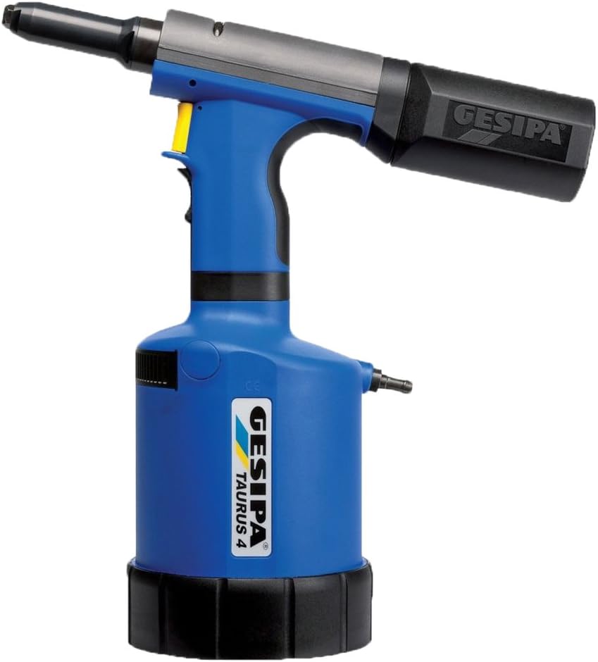 Gesipa 1457964 "Taurus 4" Stroke Pneumatic-Hydraulic Blind Riveting Tool, Blue/Black, 19 mm