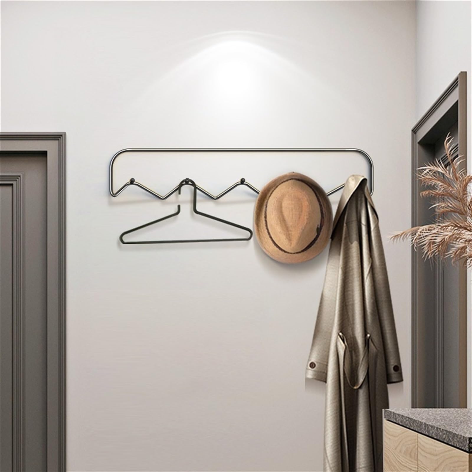Ganchos para abrigos Perchero montado en la pared Lujo ligero simple en la puerta Perchero for colgar ropa Sombrero Puerta detrás de la pared de entrada Colgar en la pared Ganchos de pared de entrada