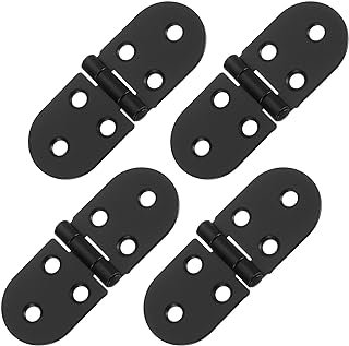 uxcell Folding Table Hinge, 4pcs Iron 270 Degree Round Edge Sewing Machine Table Butler Tray Hinges for Cabinet Desk Drawer Door Furniture (Black, 3.2 x 1.2inch)