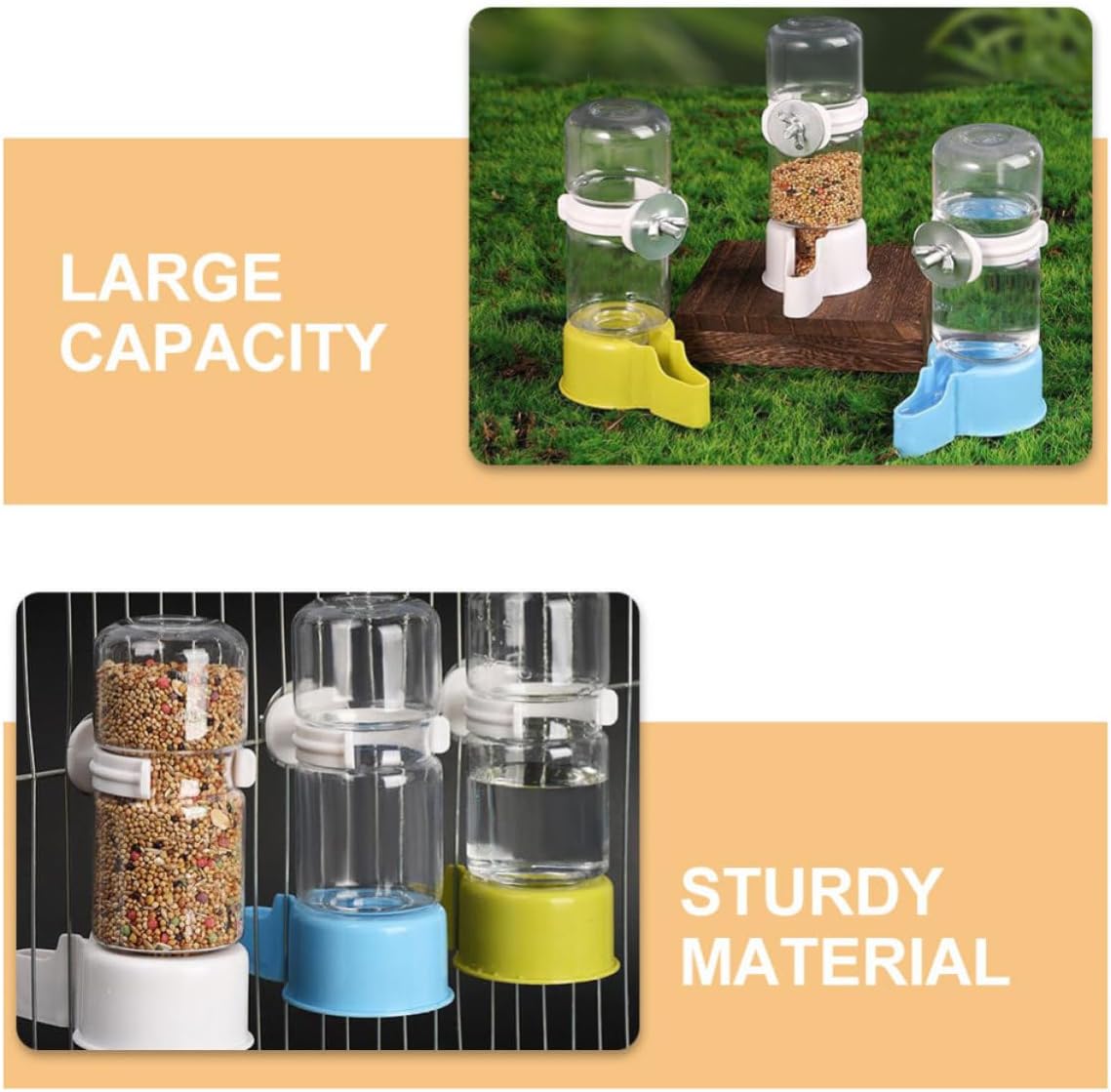 SUPVOX 3pcs Automatic Bird Water Bottle Large Capacity, Multifunctional Design Plastic and Metal Bird Drinking Accessory for Parakeet Cage Water Feeder in Bird Supplies
