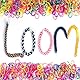Inscraft 12750 Loom Bänder Set, 26 Farben Loom Gummibänder für Armbänder, Loop Armbänder set Kinder zum Halsketten und Gummi Armband basteln, Nachfüllset in 26 Farben mit 500 Clips, 6 Haken