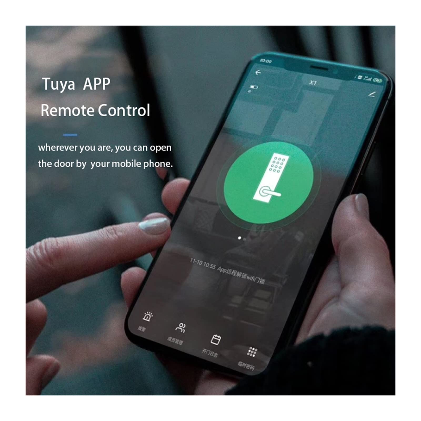 bezkluczykowy zamek do drzwi wejściowych Smart Home Door Lock Fingerprint Lock Fechadura Eletronica WiFi Smart Lock Cerradura Inteligente Password IC Card Unlock Inteligentny zamek drzwiowy (kolor :
