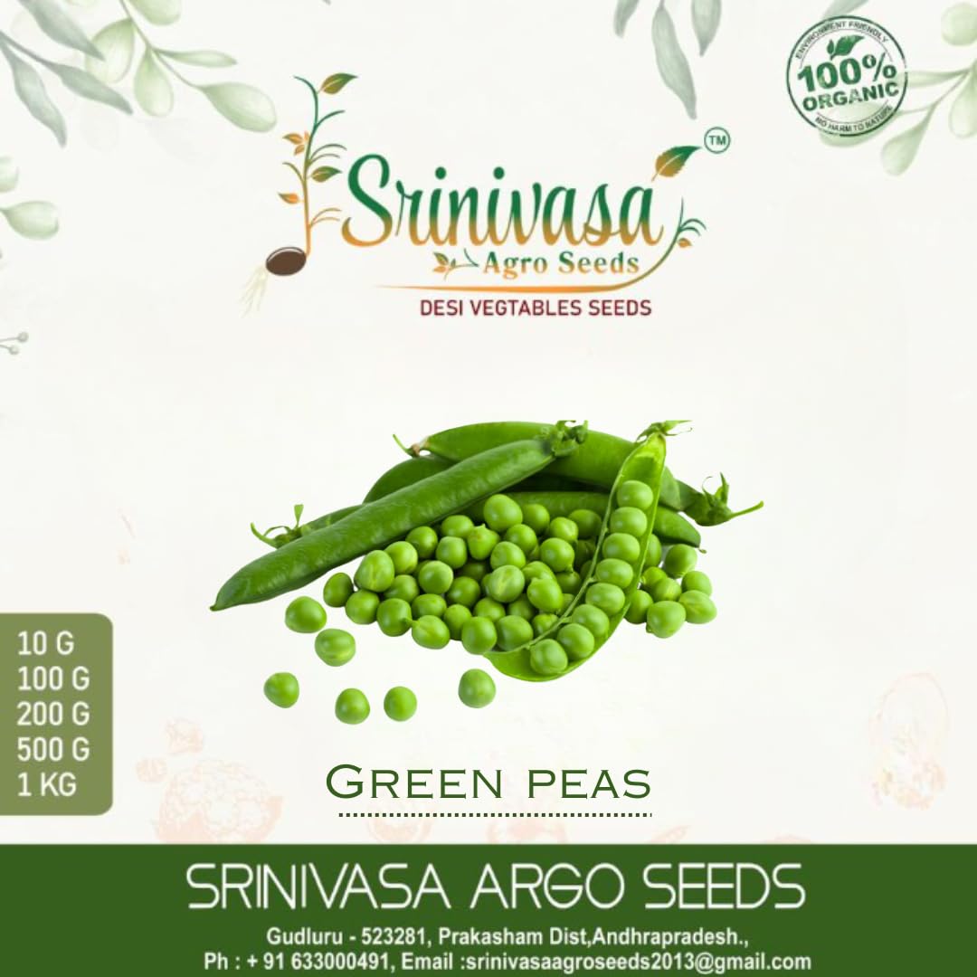 Srinivasa Agro Seeds Green Peas Vegetable Seeds | Organic Vegetable Seeds for Home Garden | Peas Seeds (200 G) (B0C8NJPTZF) Amazon Price History, Amazon Price Tracker