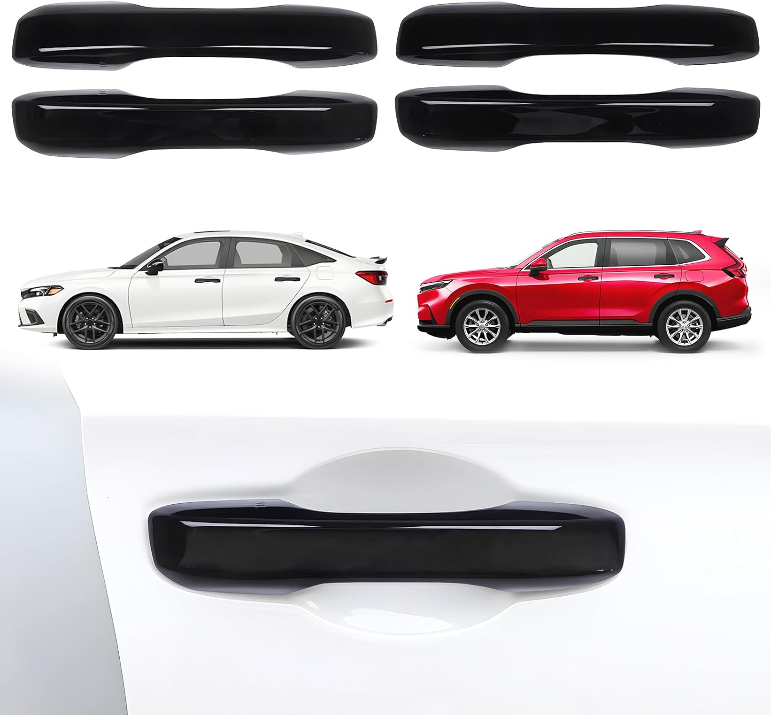 Alicatong Glossy Black Door Handle Covers for 11th‑Gen Honda CR-V (4‑Piece)