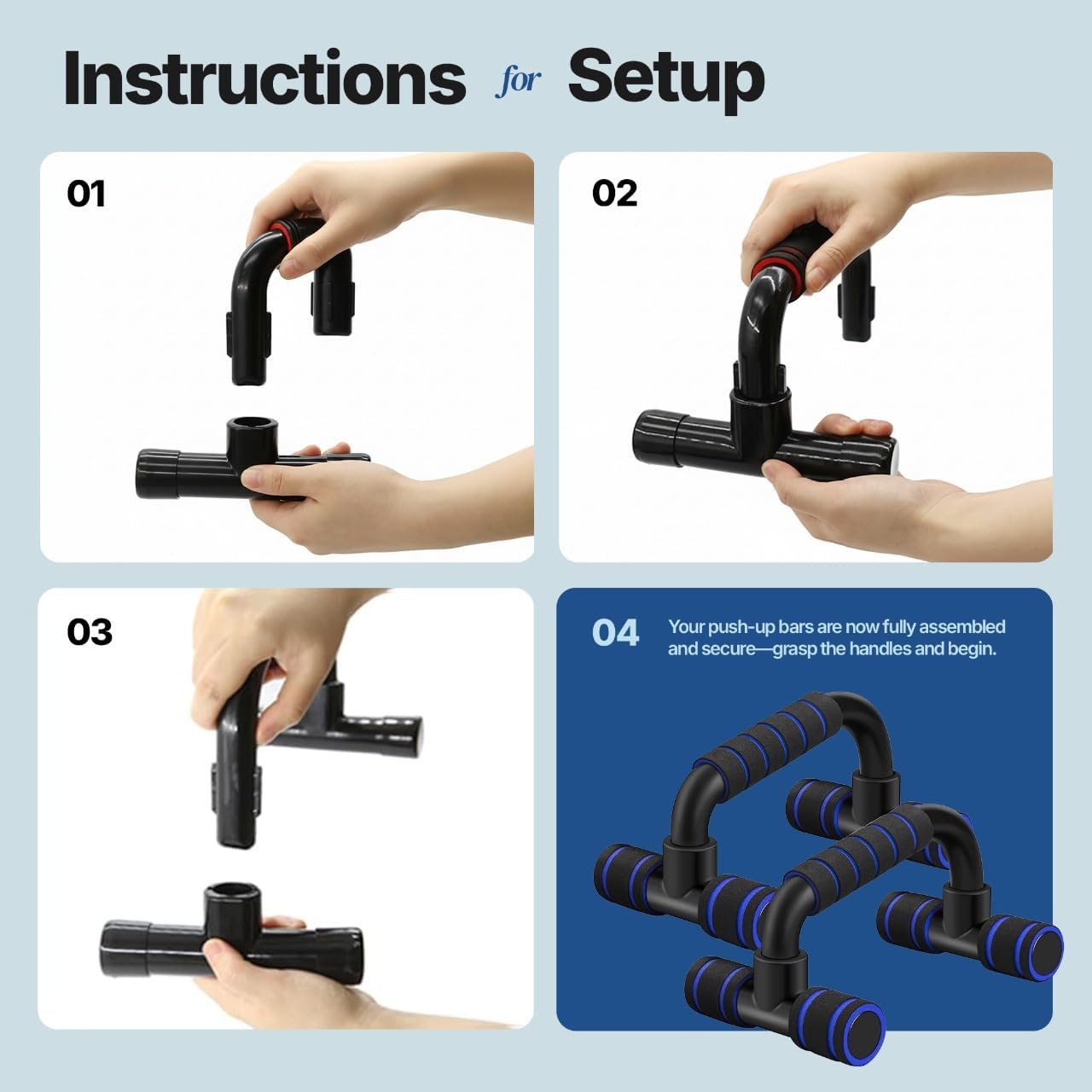 Push Up Handles for Floor 1 Pair | Home Workout Equipment for Men | Pushup Bar | Calisthenics Parallettes | Handstand Bars | Home Fitness Portable Workout Equipment | Strength Training | Gym Equipment for Home Gym Essentials - Image 2