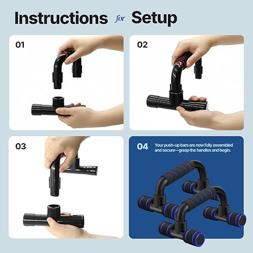 Miniatura 2 de Asas de empuje para piso, 1 par, equipo de entrenamiento en casa para hombres, barra de flexiones, paraletas de calistenia, barras de mano, equipo