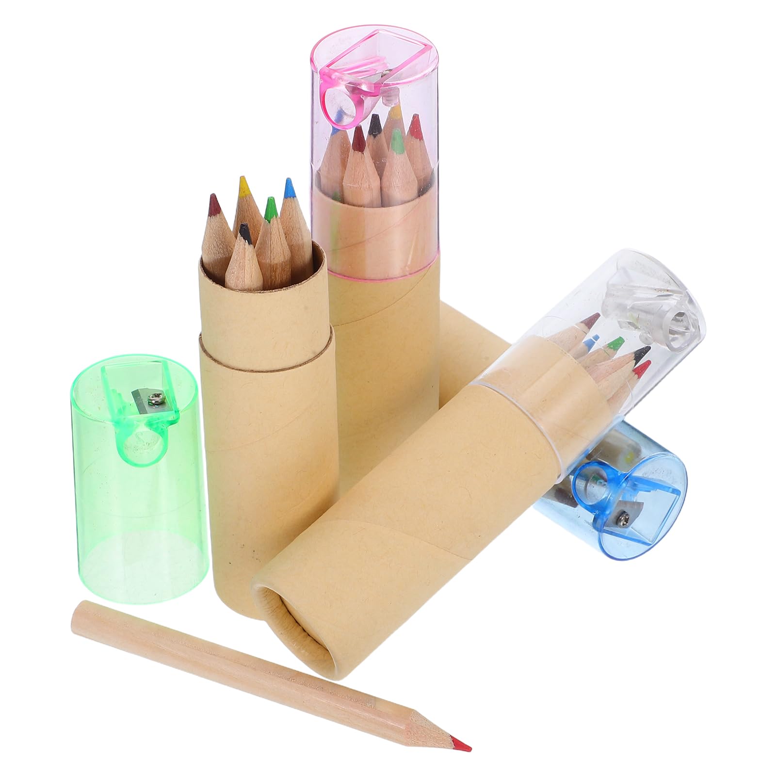 Set 32 Matite Colorate Mini Matite in Legno in Tubo con Temperino per Disegno e Schizzo, per Bambini e Adulti in Attività di Fai-da-te e Cartoon