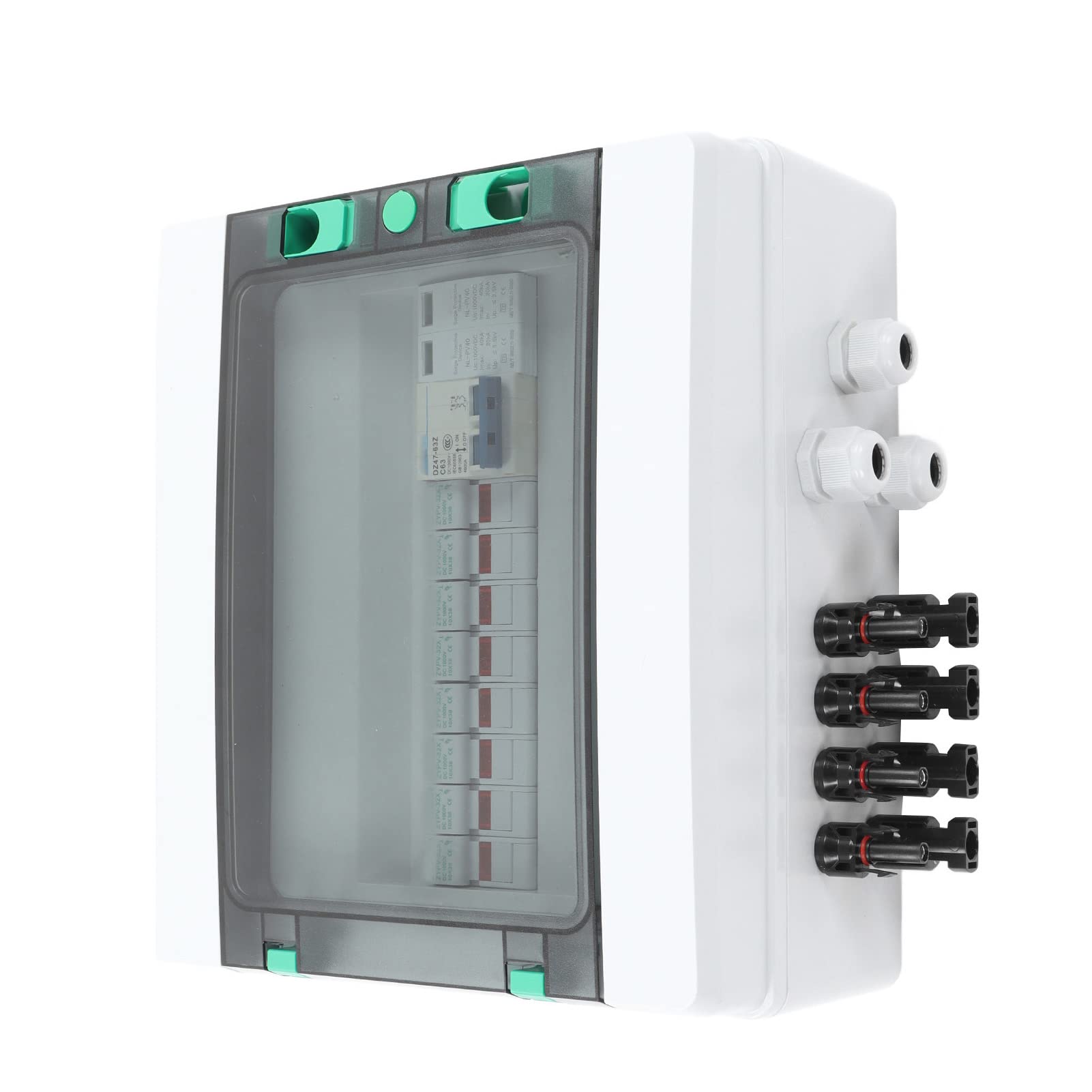 Kadimendium Photovoltaik Combiner Box 4 String PV Combiner Box mit Überspannungsableiter 15A Sicherung 63A DC Leistungsschalter IP67 Solar Combiner Box DC1000V
