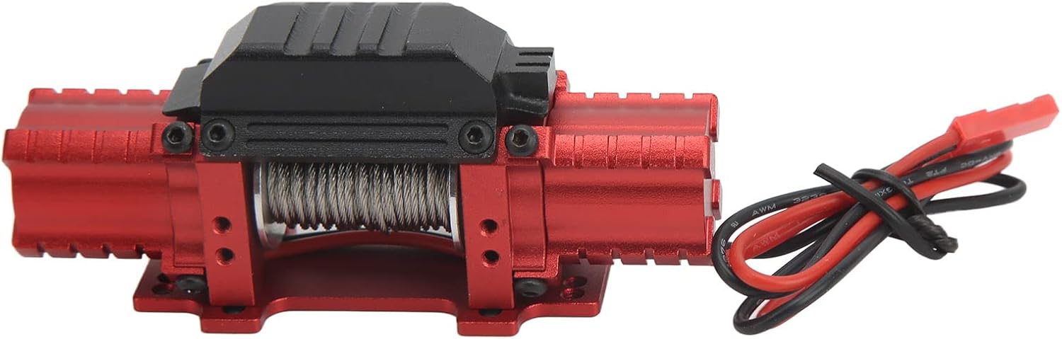 SUNGOOYUE RC Car Winch, Professional Aluminium Alloy High Simulation RC Climbing Car Dual Motor Power Winch for Cars(Red)