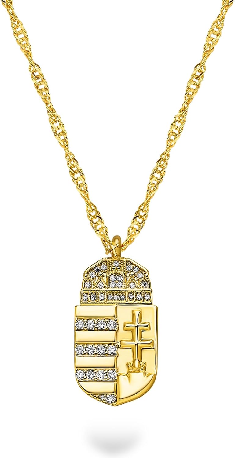 d'origine Hungary Weapon Chain for Women, Hungarian Flag Necklace for Women, Elegant Hungarian Jewelry for You