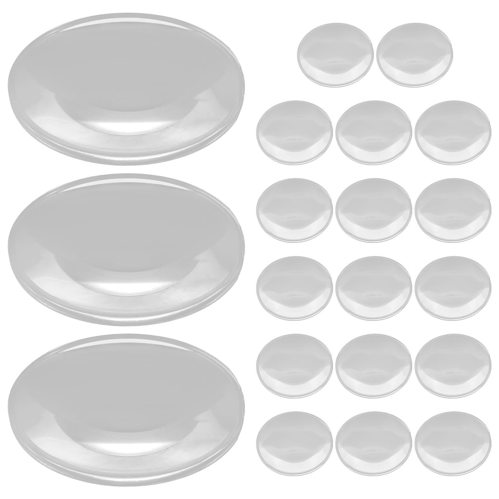 20pcs Double Convex Optical Lens for Magnifier - 42mm Diameter Biconvex Plastic Lens for Magnification