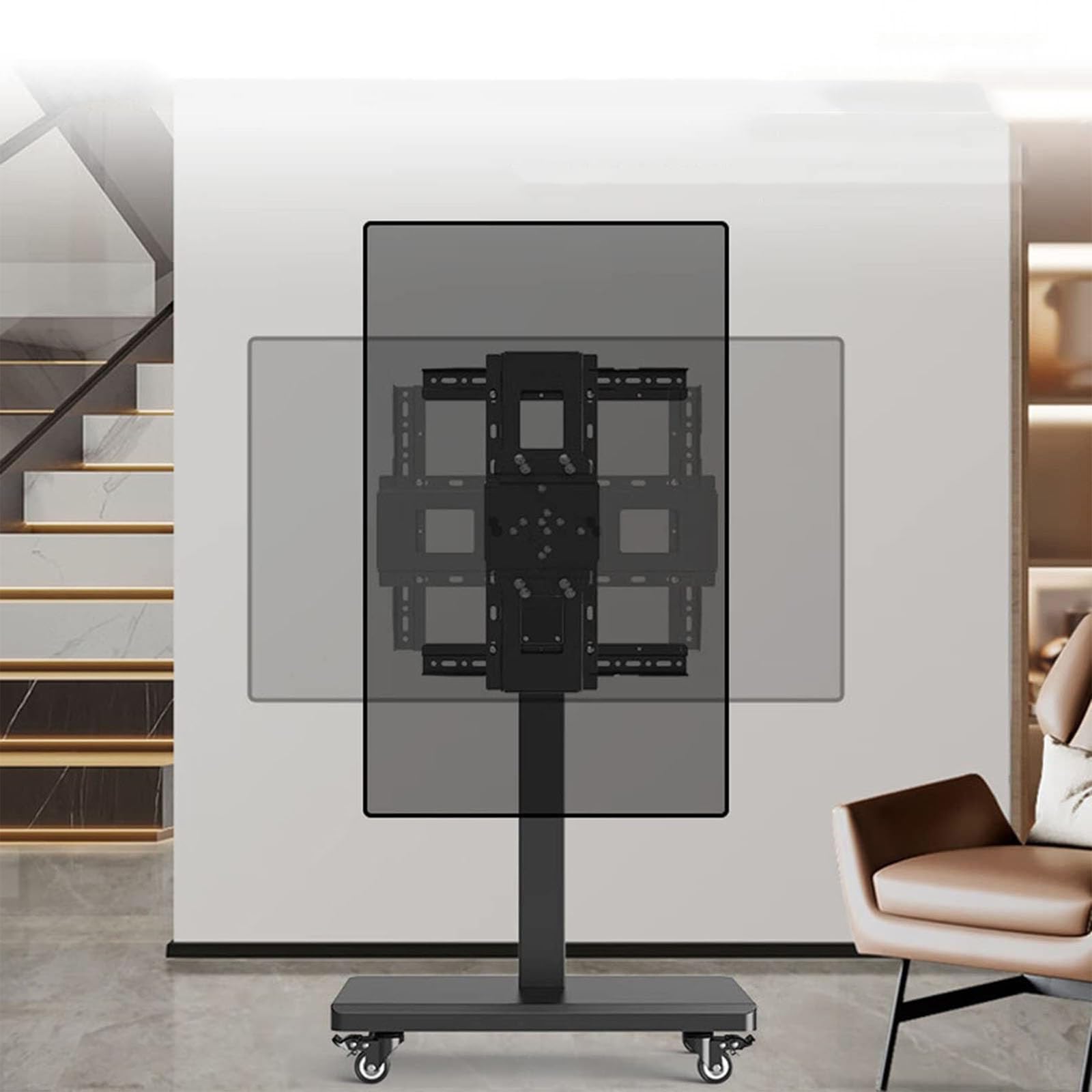 DFGHNBVC Universal Tv Stand Tv Floor Standmobile Tv Cart On Wheels For 32-55 Inch Tv, Tv Stand With Horizontal And Vertical Screen Rotation, Portable Floor Standing Tv Stand, Max