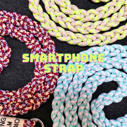 [OK basket] ショルダーストラップ 太め 編み込み スマホストラップ 可愛い ポップ ストラップ カラフル スマホショルダーストラップ ポップカラーで可愛い (ホワイト×ブラック)