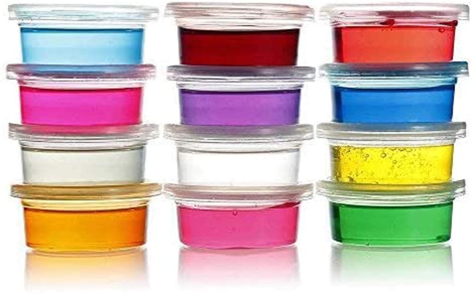 AKRIZA Slime Kit - Non Toxic DIY Crystal Clay Soft Slime Magic Mud Kit in Set Toy Gifts for Girls and Boys Kids (Pack of 12)