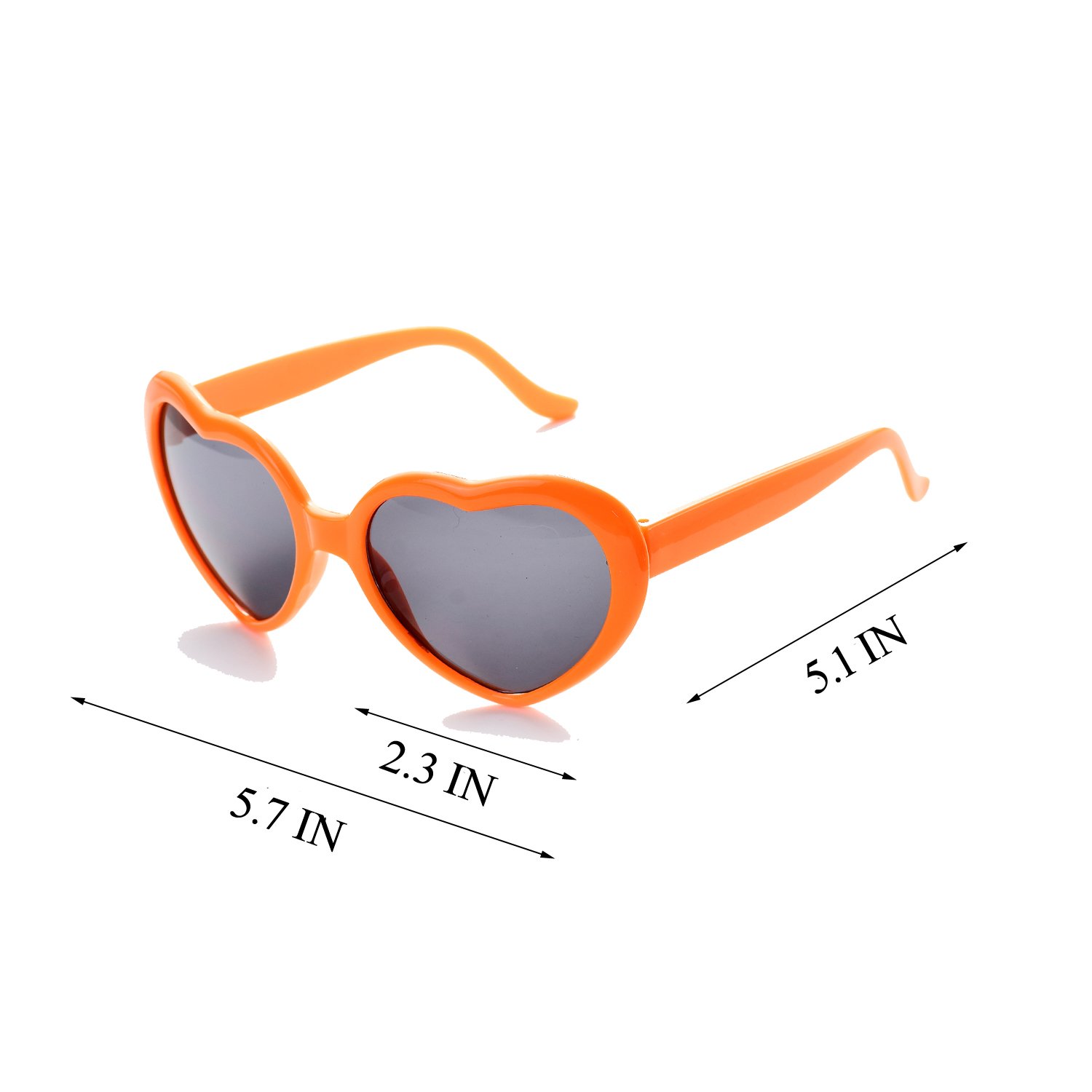 2 Lunettes De Soleil Cœur LILIKAI - Verres Orange, Monture Jaune Pour Fête Aperol Et Déguisements