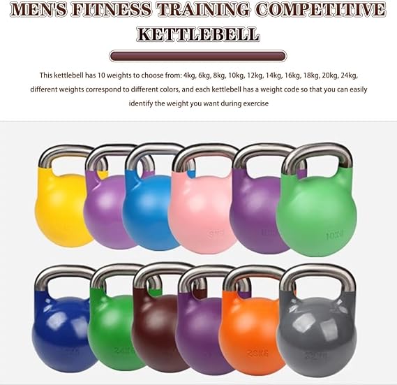 Kettle Bells Women Men's Fitness Training Competitive Kettlebell, Home Shaping All-Steel Kettle Ball, Sports Equipment, Squat/Pull/Swing(Dark green-24kg)